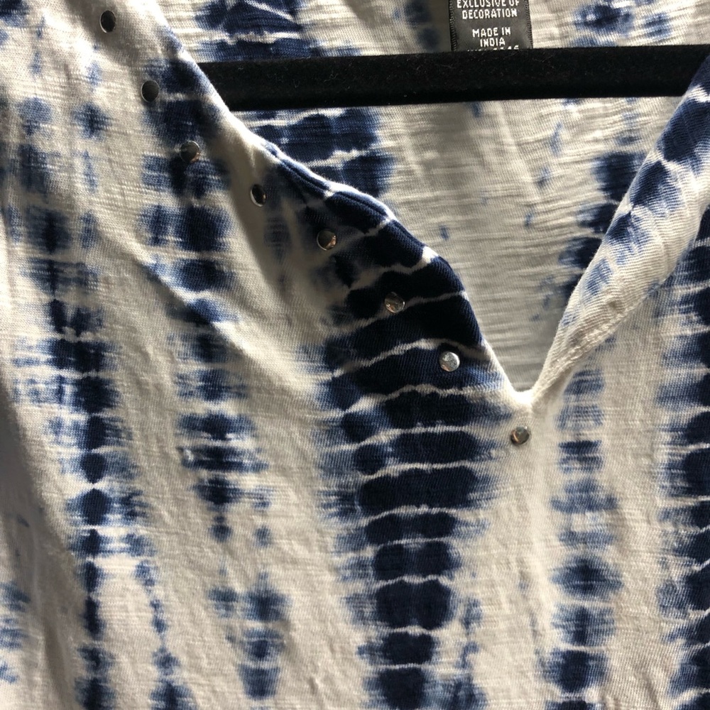 Style & Co Womens VNeck Maxi Dress Navy Blue and White XSmall - Picture 2 of 6